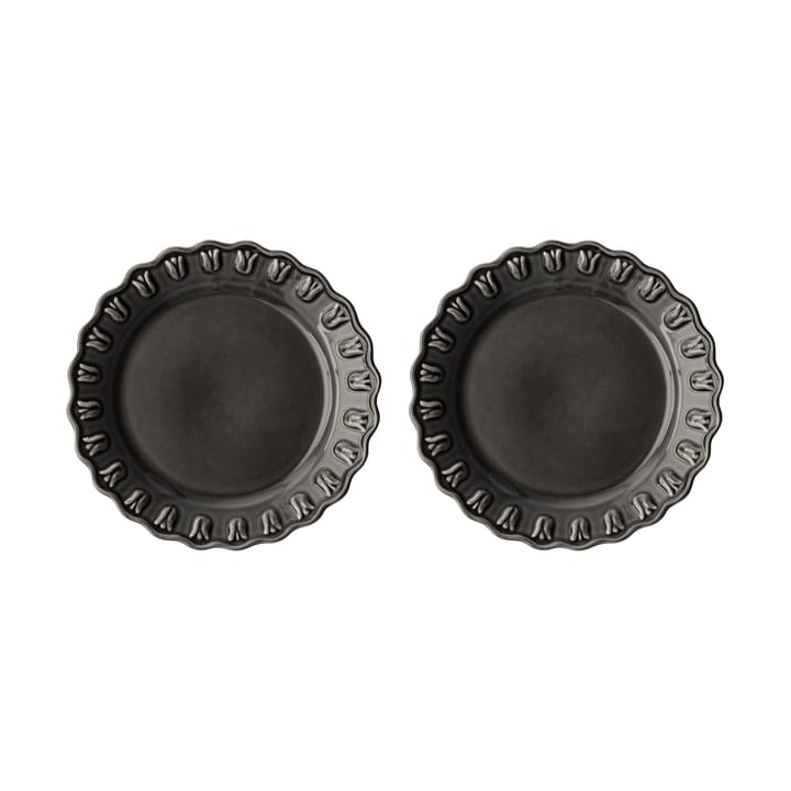 Tulipa small plate Ø20 cm 2-pack - Almost black - PotteryJo