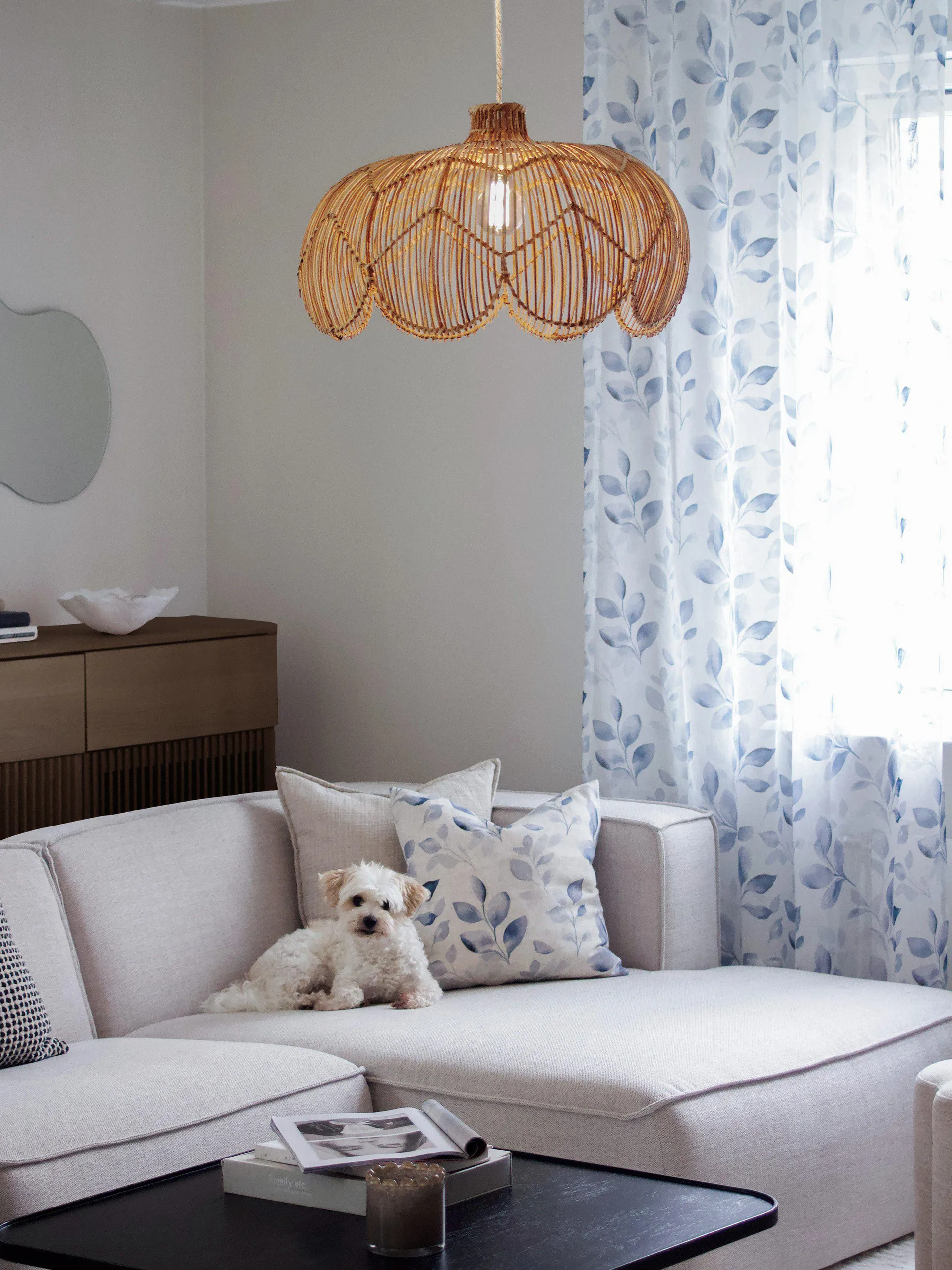 Belle pendant lamp, Natural, Ø53x32 cm PR Home