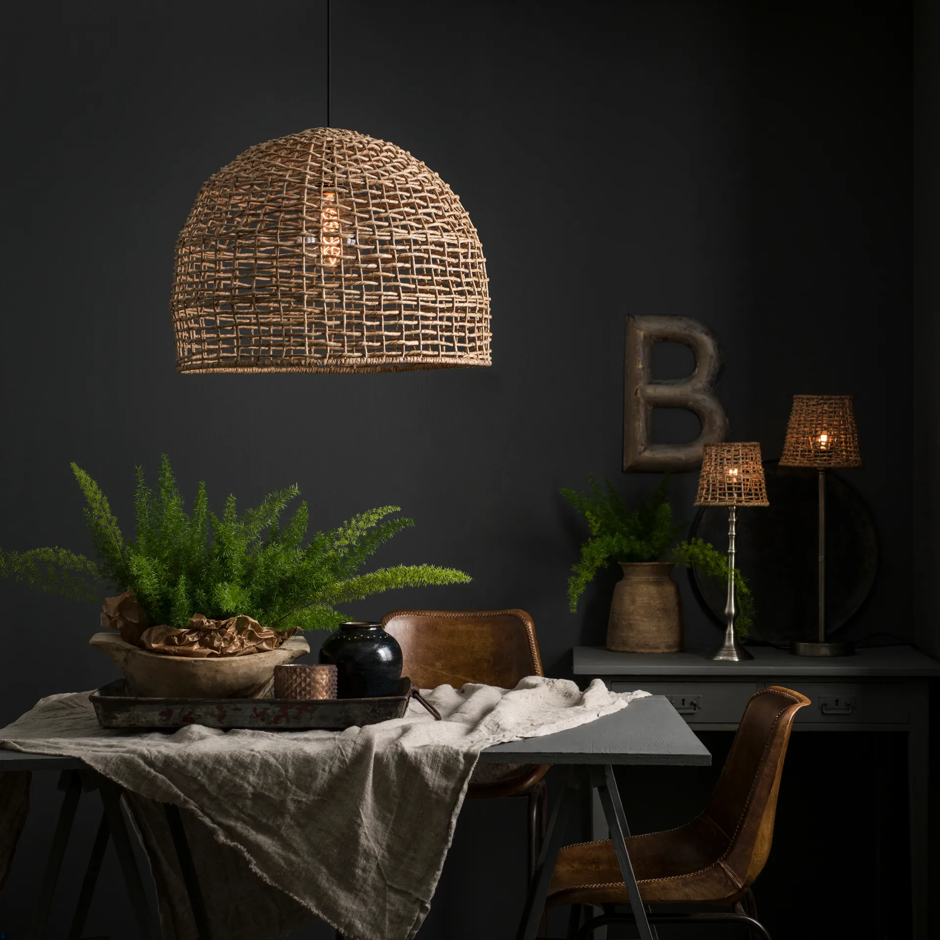 Cebu ceiling lamp, Natural, Ø57 cm PR Home
