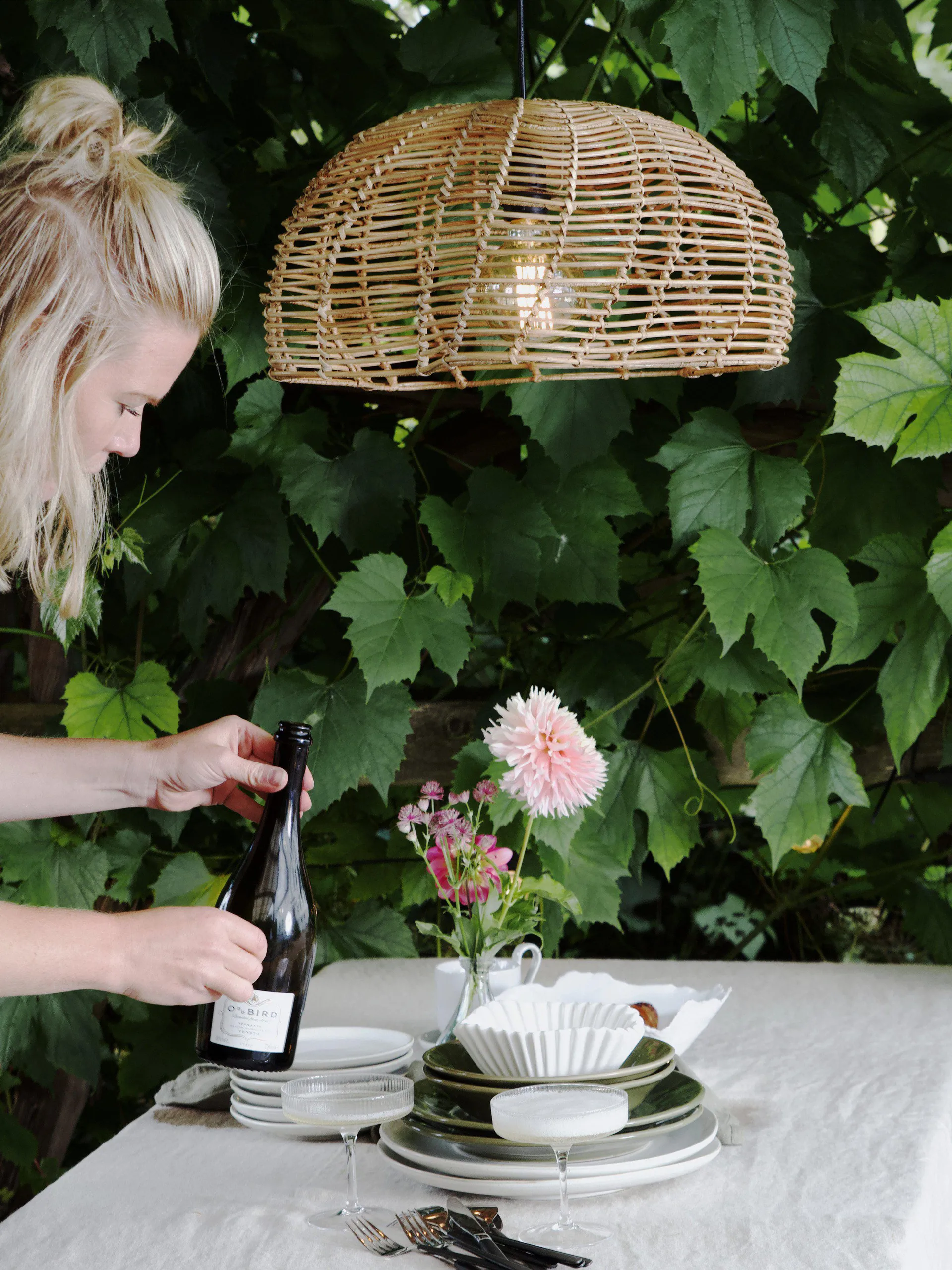 Mayla outdoor pendant lamp, Natural, Ø43x24 cm PR Home