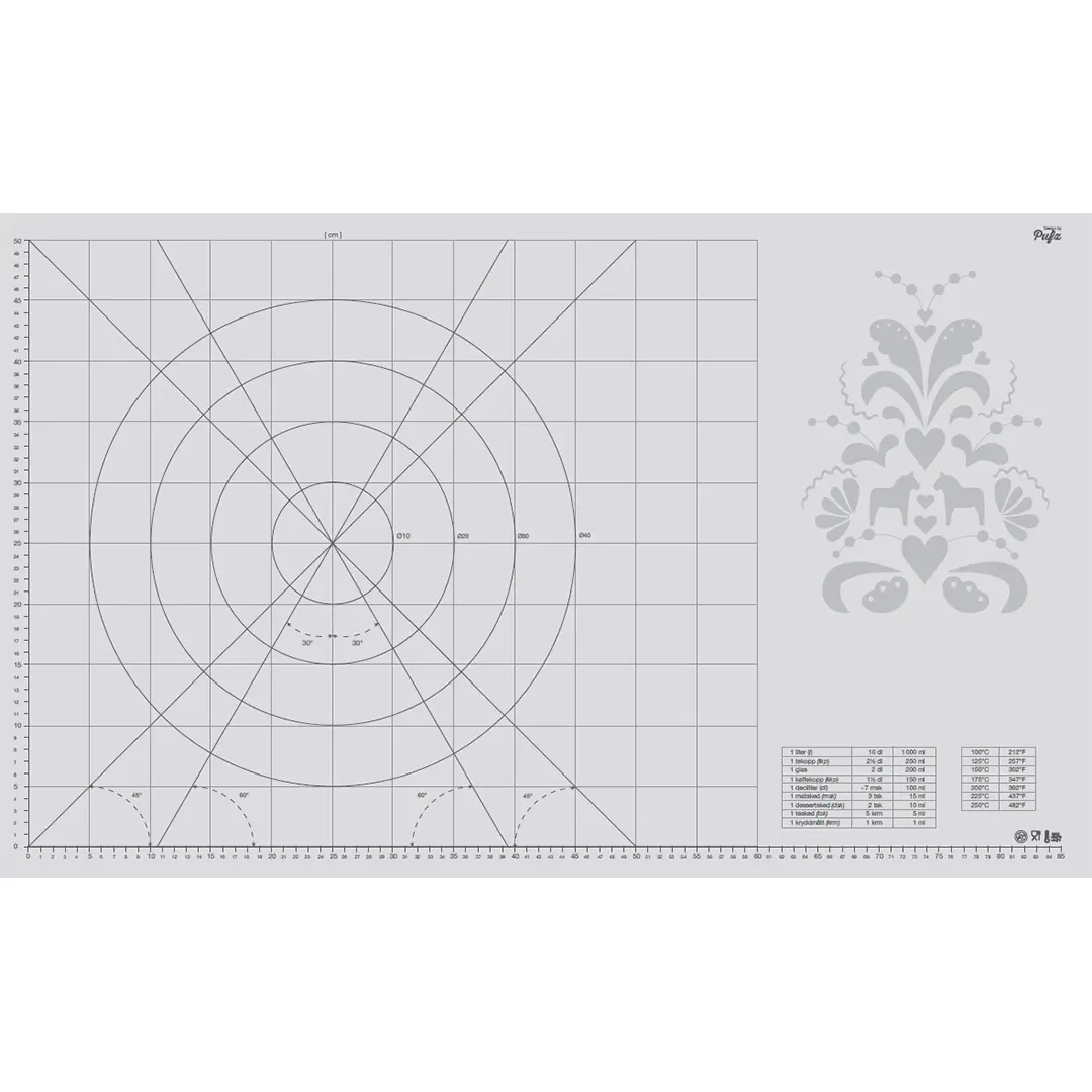 Baking mat 55x90 cm, White Pufz