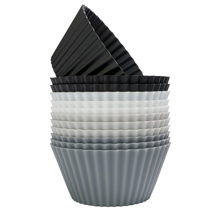 Muffin cups 12-pack, Black-white-gray Pufz