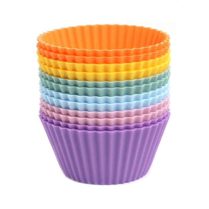 Muffin cups 12-pack, Rainbow pastel color mix Pufz