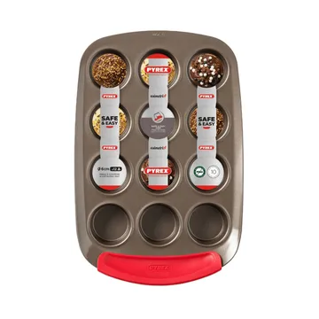 Pyrex Asimetria muffin pan - Silicone, rectangular, 12 muffins - Pyrex