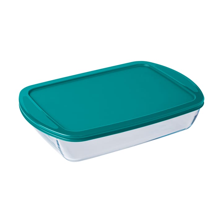 Rectangular fat jar with glass lid - 40x27x7 cm - Pyrex