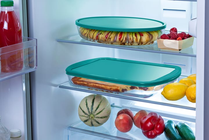 Rectangular fat jar with glass lid, 40x27x7 cm Pyrex