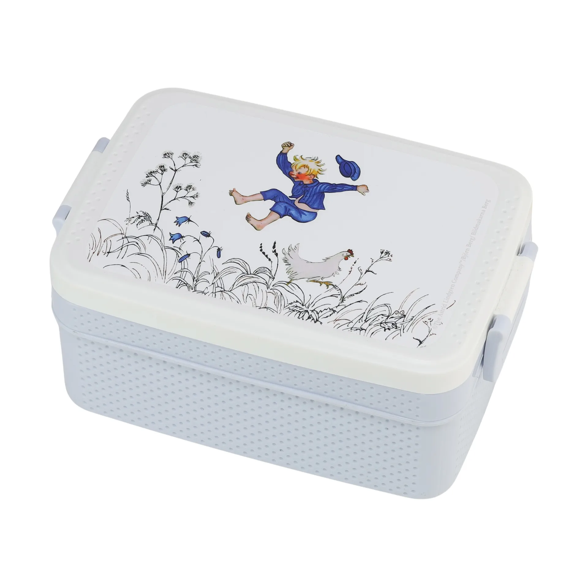 Emil i Lönneberga lunch box 8x18.5 cm, Blue-white Rätt Start