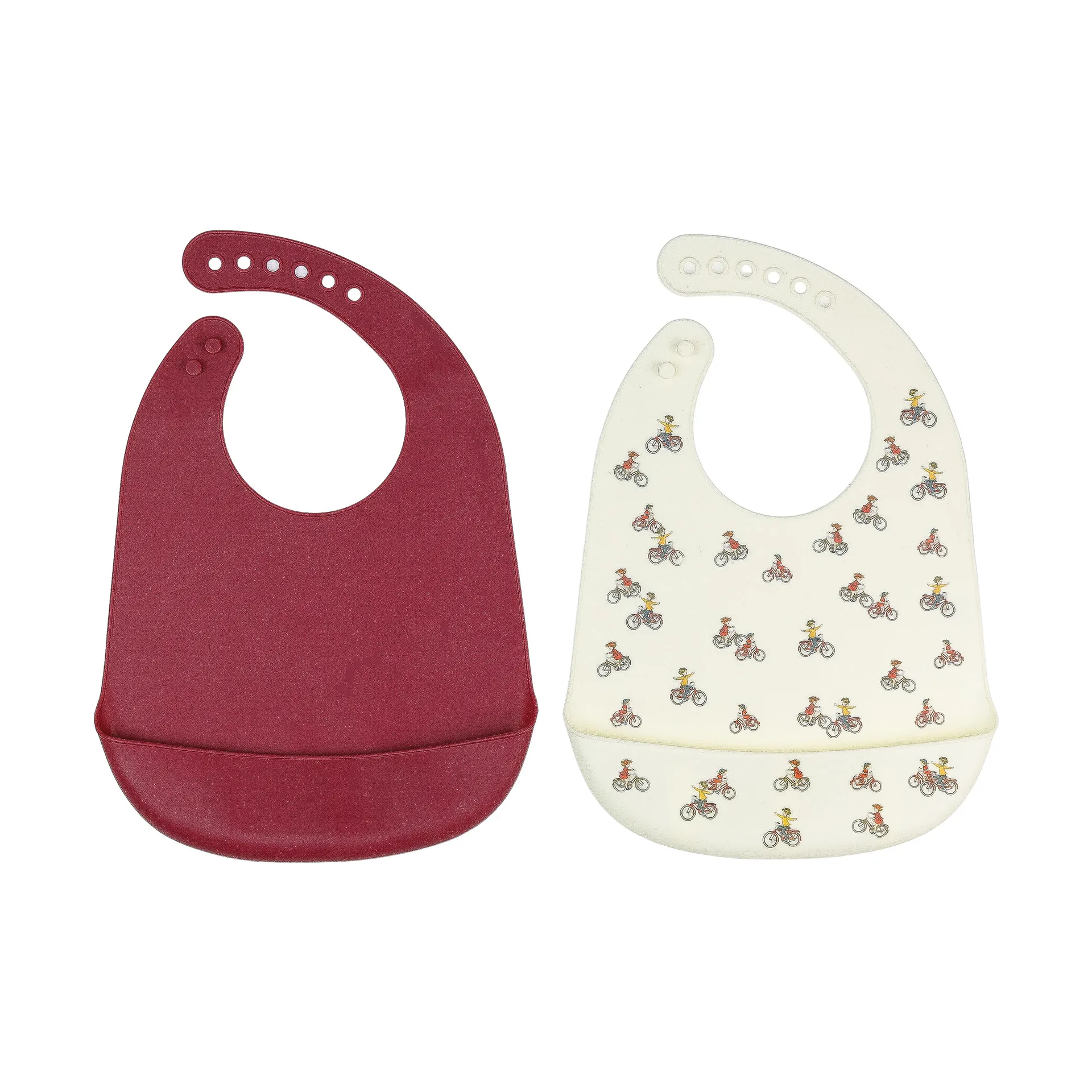 Lotta på Bråkmakargatan bib 2-pack, Red-white Rätt Start