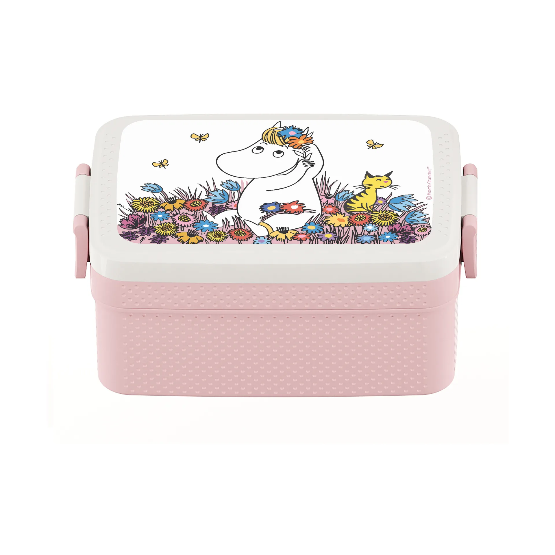Moomin Meadow lunch box 12x18.5 cm, Purple-pink Rätt Start