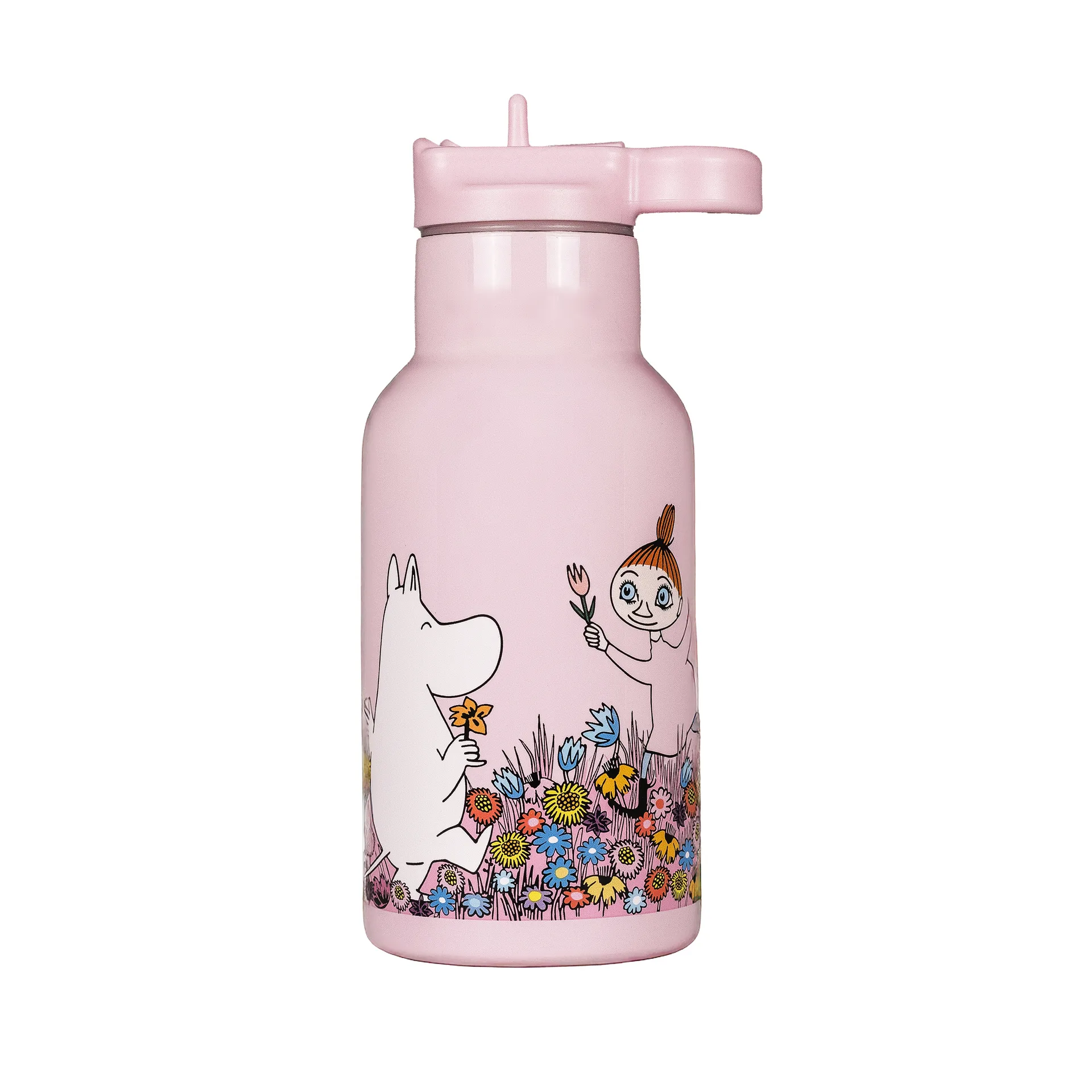 Moomin Meadow water bottle 34 cl, Pink Rätt Start