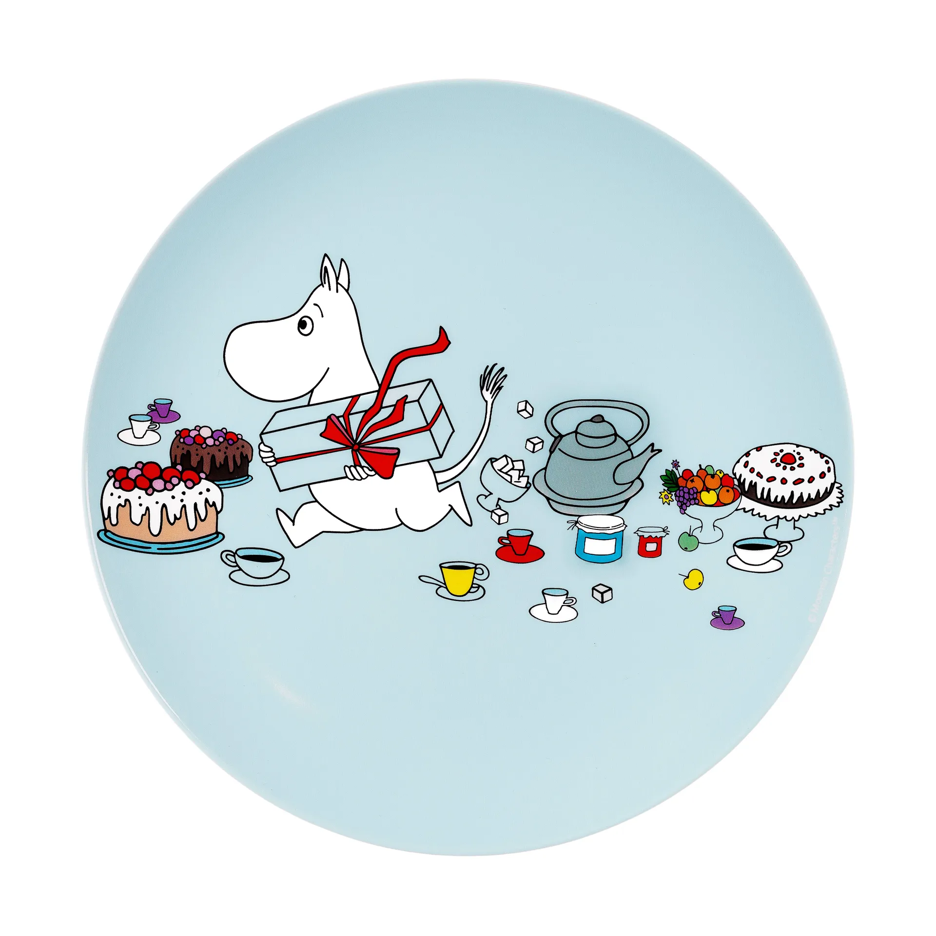 Moomin Picnic flat plate Ø19.5 cm, Light blue Rätt Start