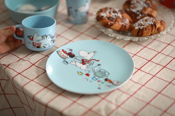 Moomin Picnic flat plate Ø19.5 cm, Light blue Rätt Start