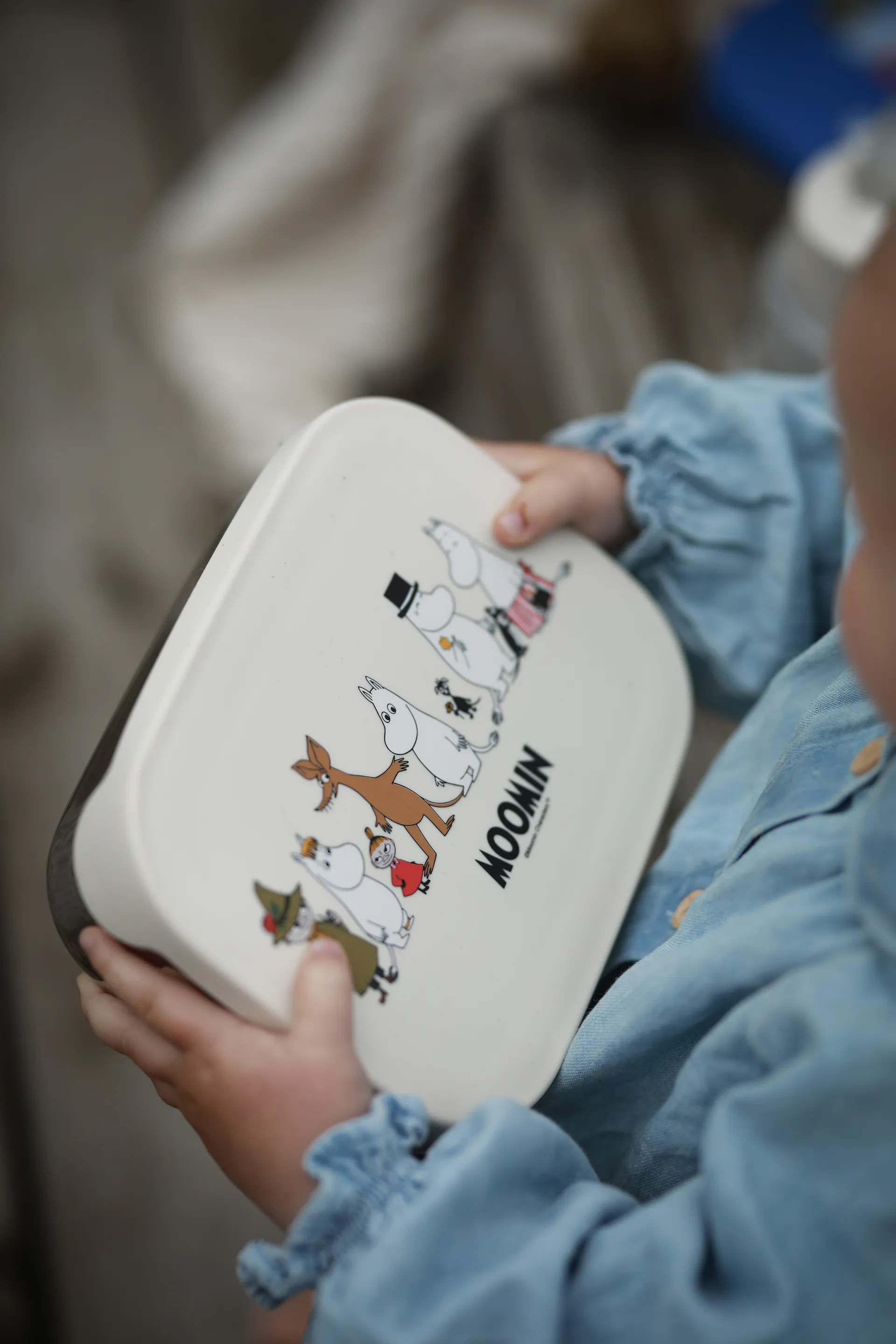 Mumin Family lunch box tin 13x17 cm, Beige Rätt Start