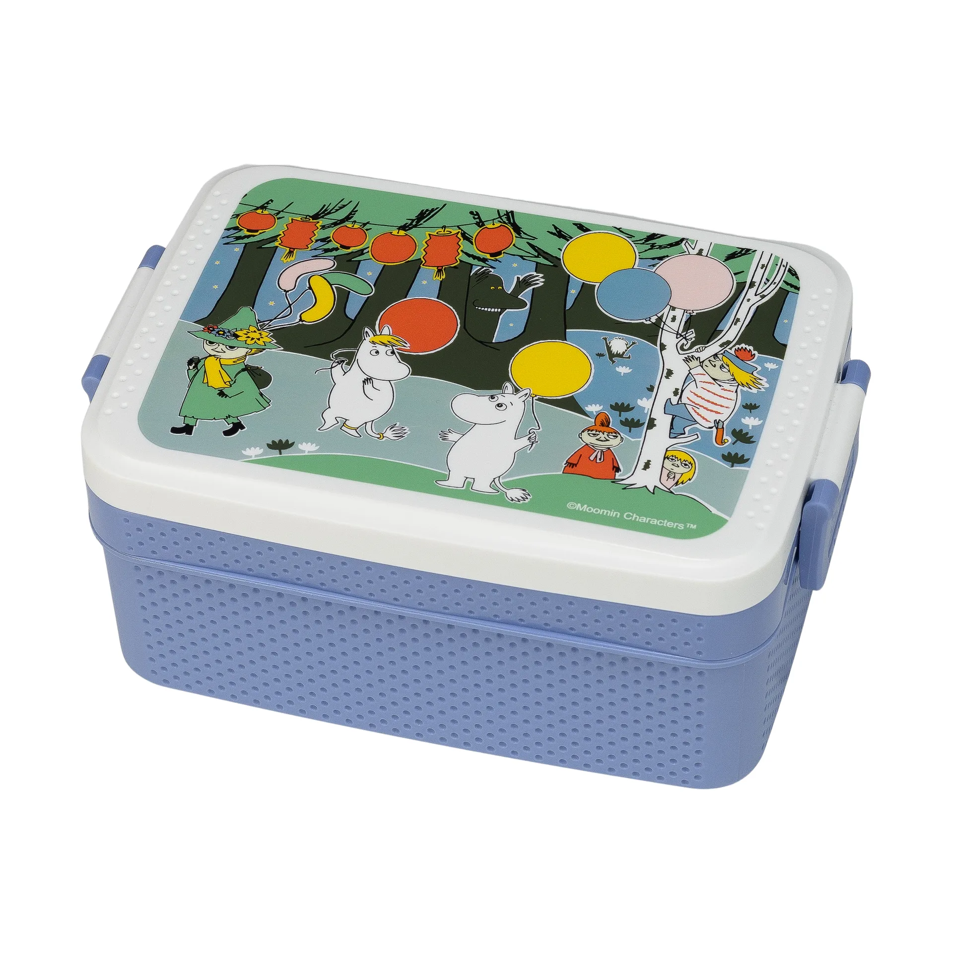 Mumin Festligheter lunch box 8x18.5 cm, Blue-white Rätt Start