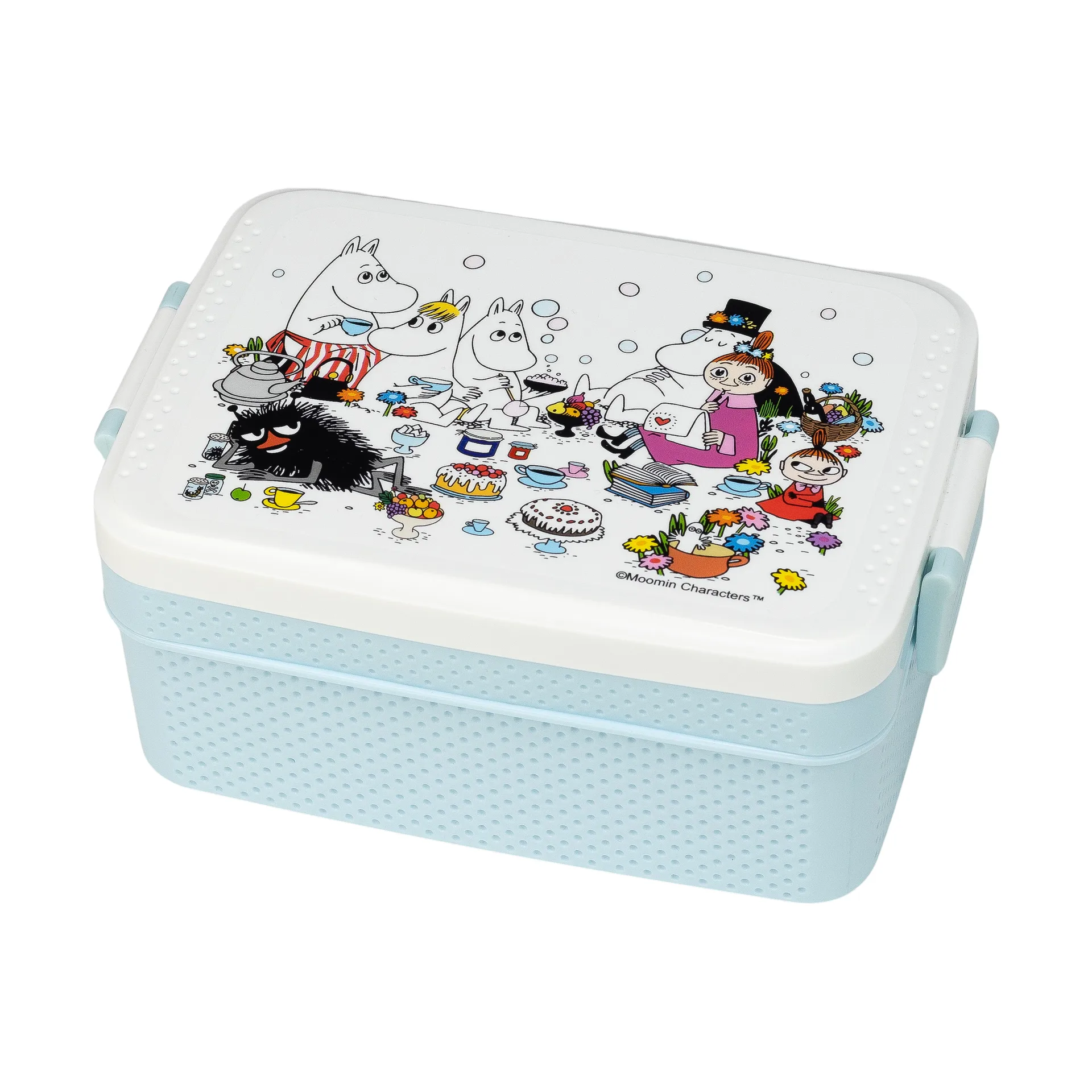 Mumin Picknick lunch box 8x18.5 cm, White-blue Rätt Start