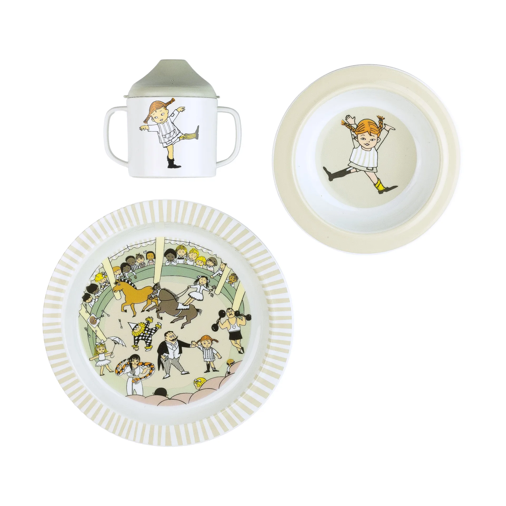 Pippi Cirkus children's dinnerware set 3 pieces, Multi Rätt Start