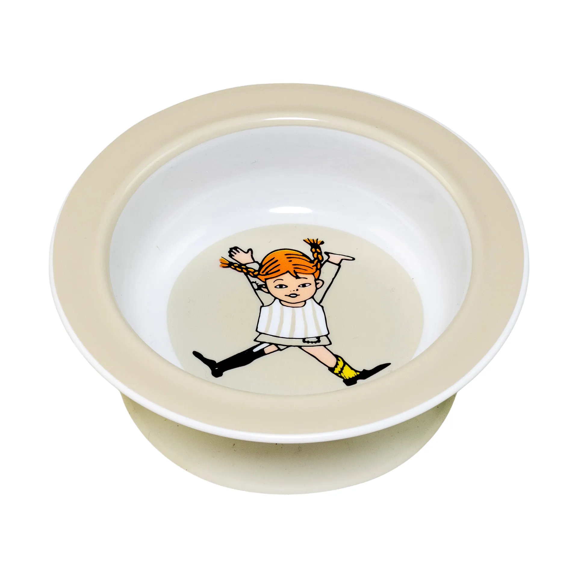 Pippi Cirkus suction cup plate Ø15.5 cm, Beige Rätt Start