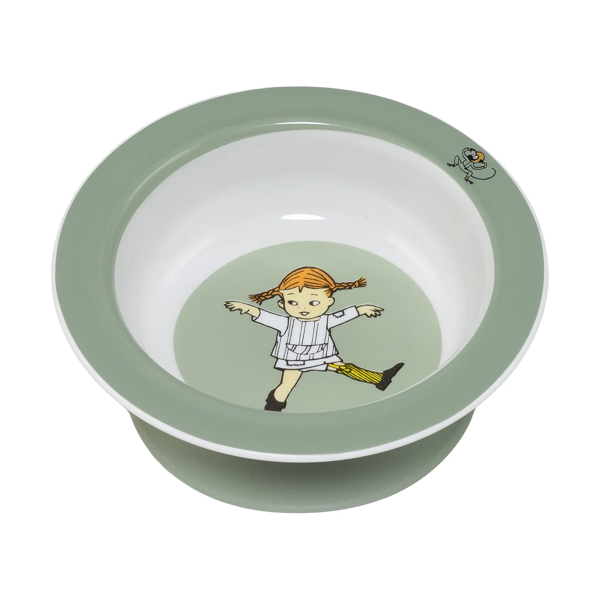 Pippi Cirkus suction cup plate Ø15.5 cm, Green Rätt Start