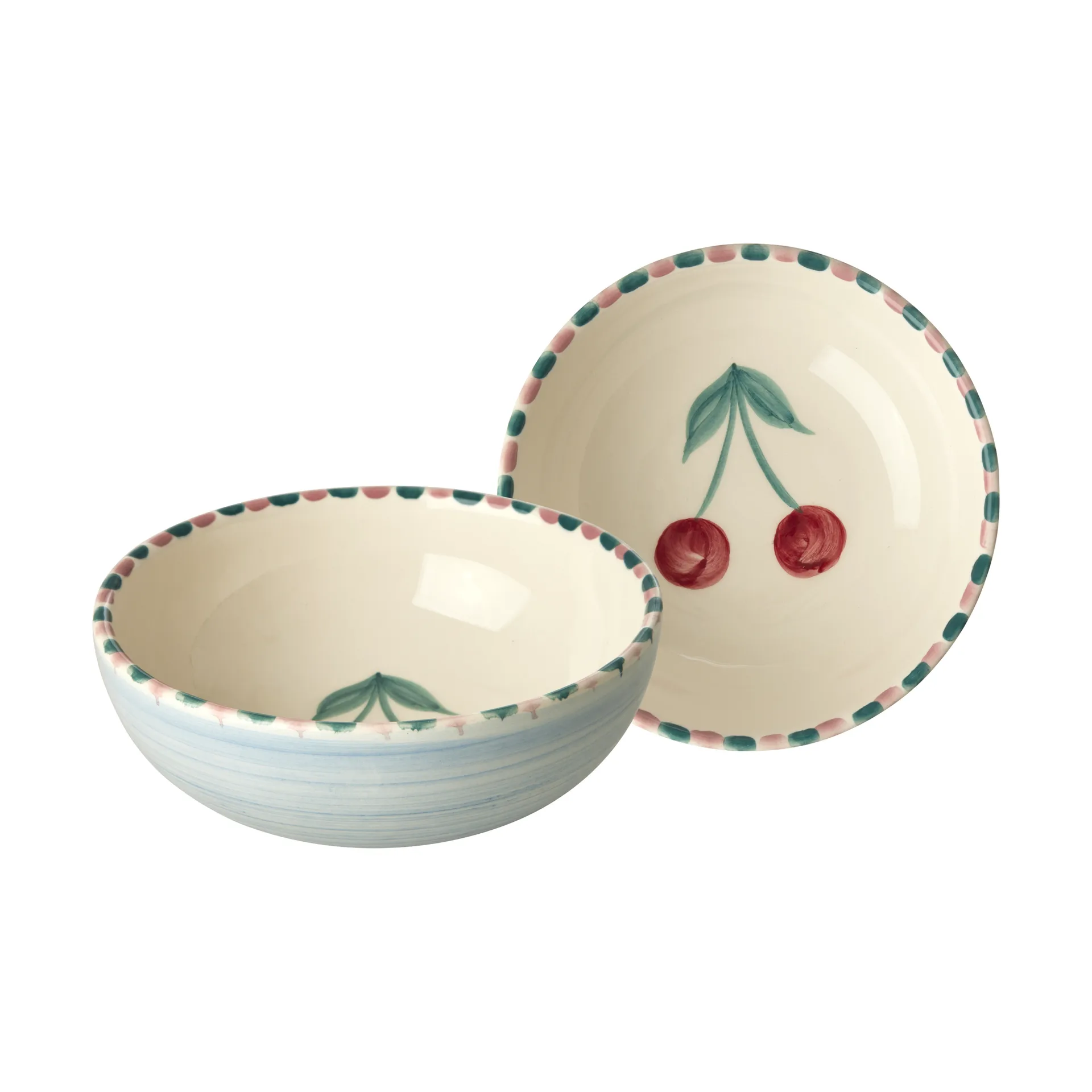 Rice ceramic bowl 35 cl, Cherry-blue RICE