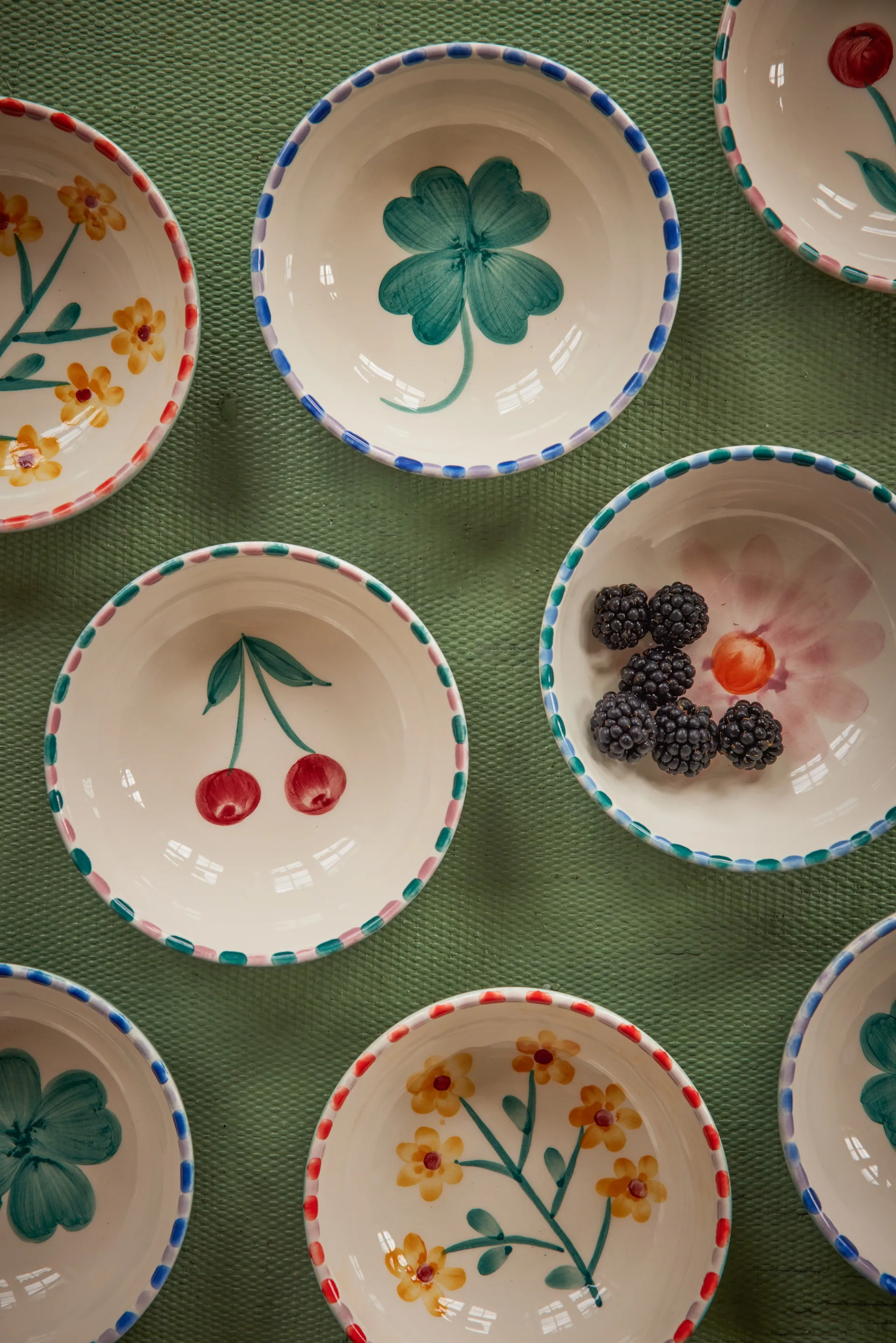 Rice ceramic bowl 35 cl, Cherry-blue RICE