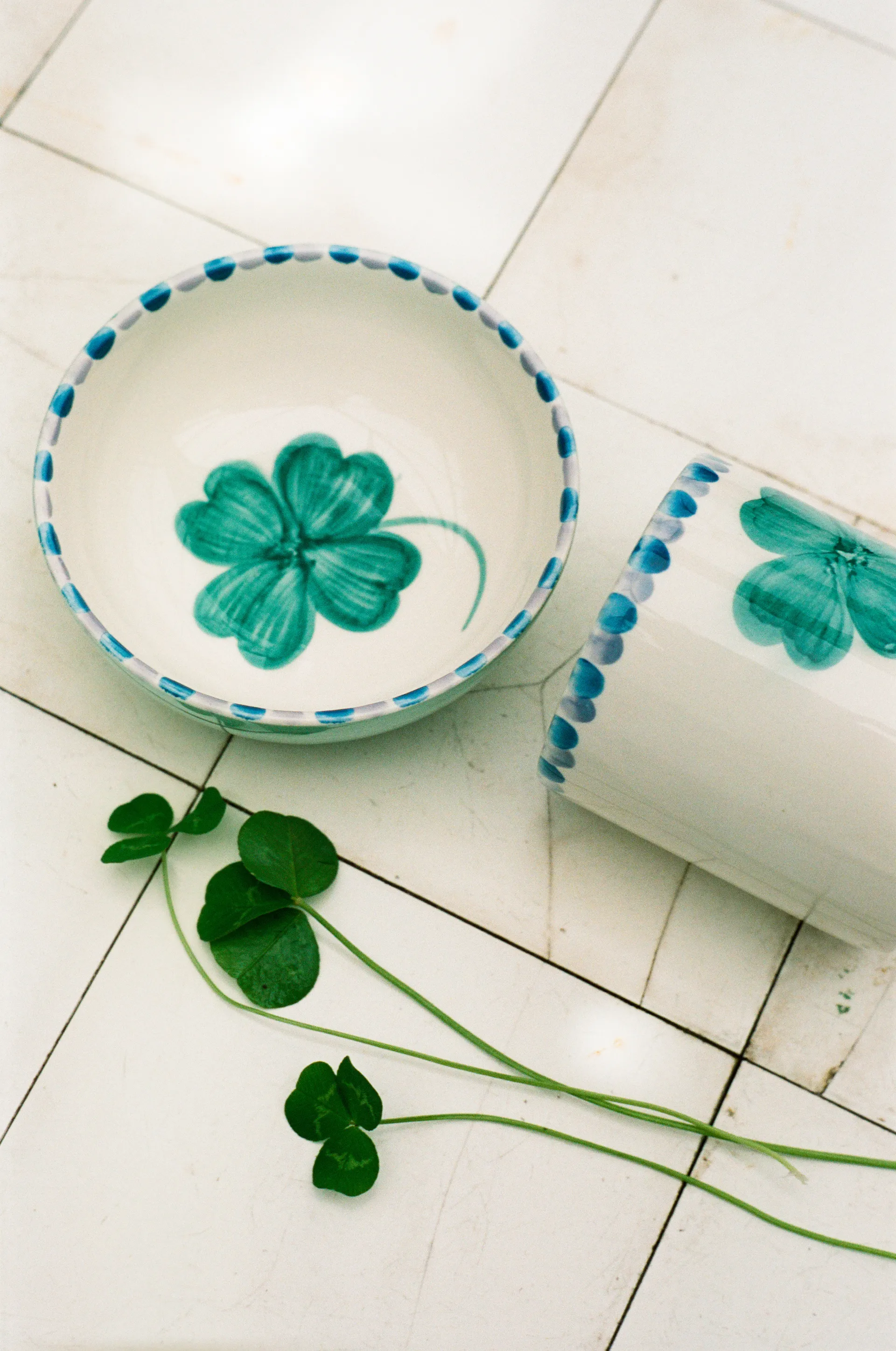 Rice ceramic bowl 35 cl, Good Luck Clover-Soft green RICE