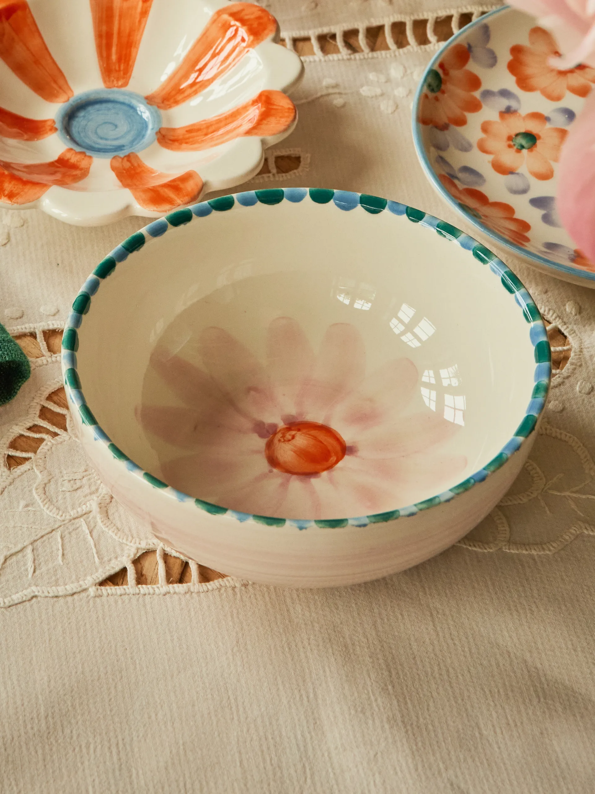 Rice ceramic bowl 35 cl, Soft Pink Flower-lavender RICE
