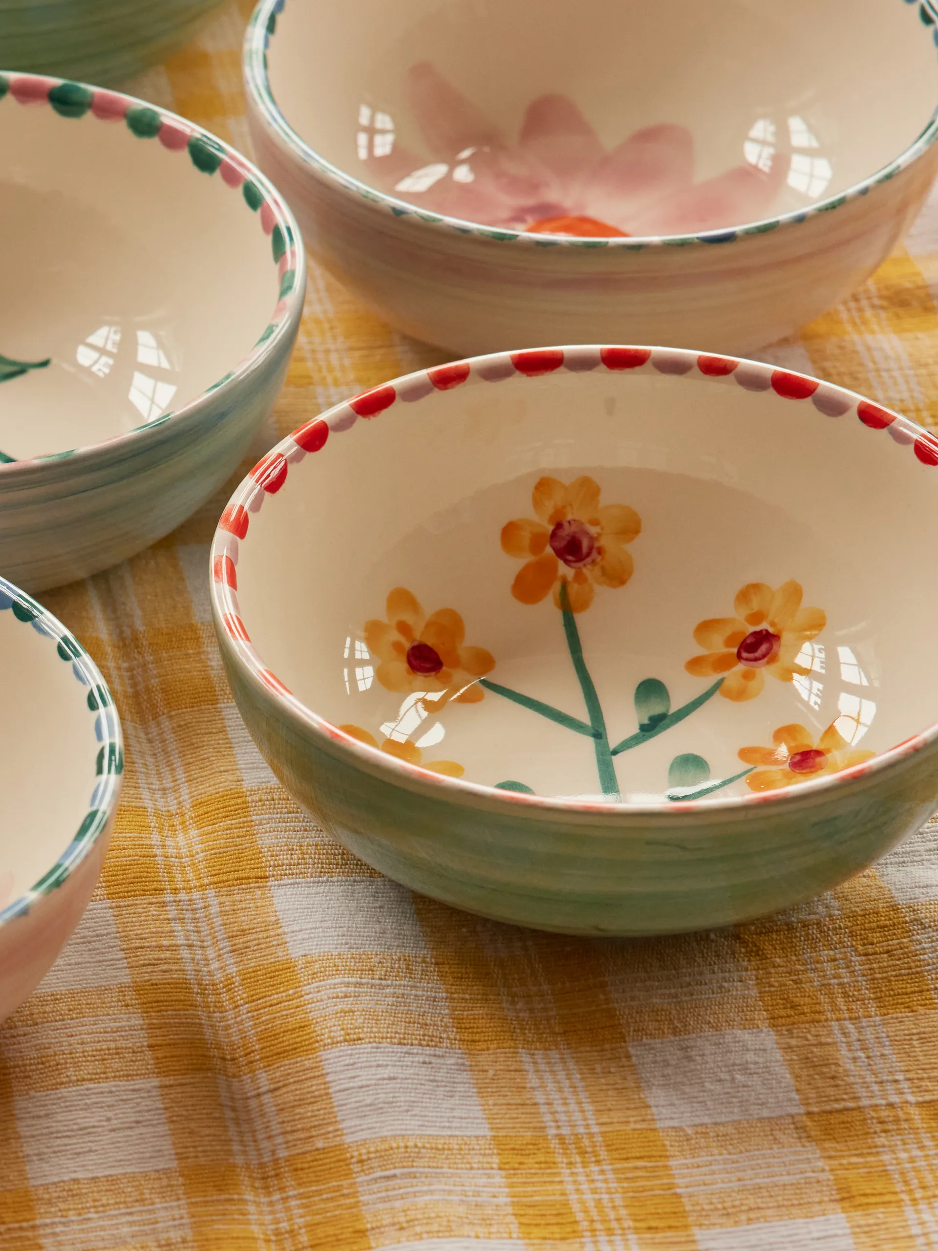 Rice ceramic bowl 35 cl, Yellow Flower-jade RICE