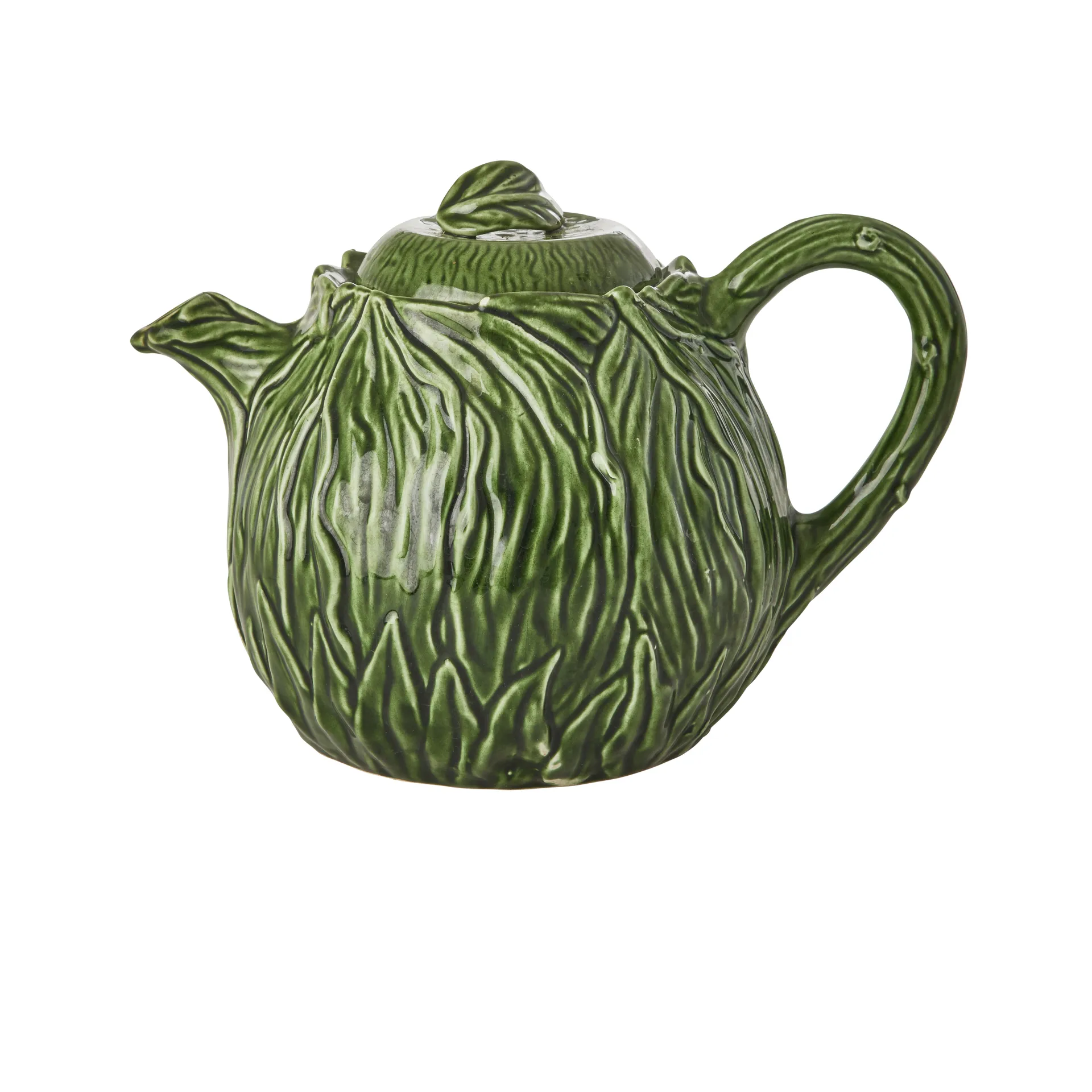Rice ceramic teapot 1.6 L, Embossed kale design RICE