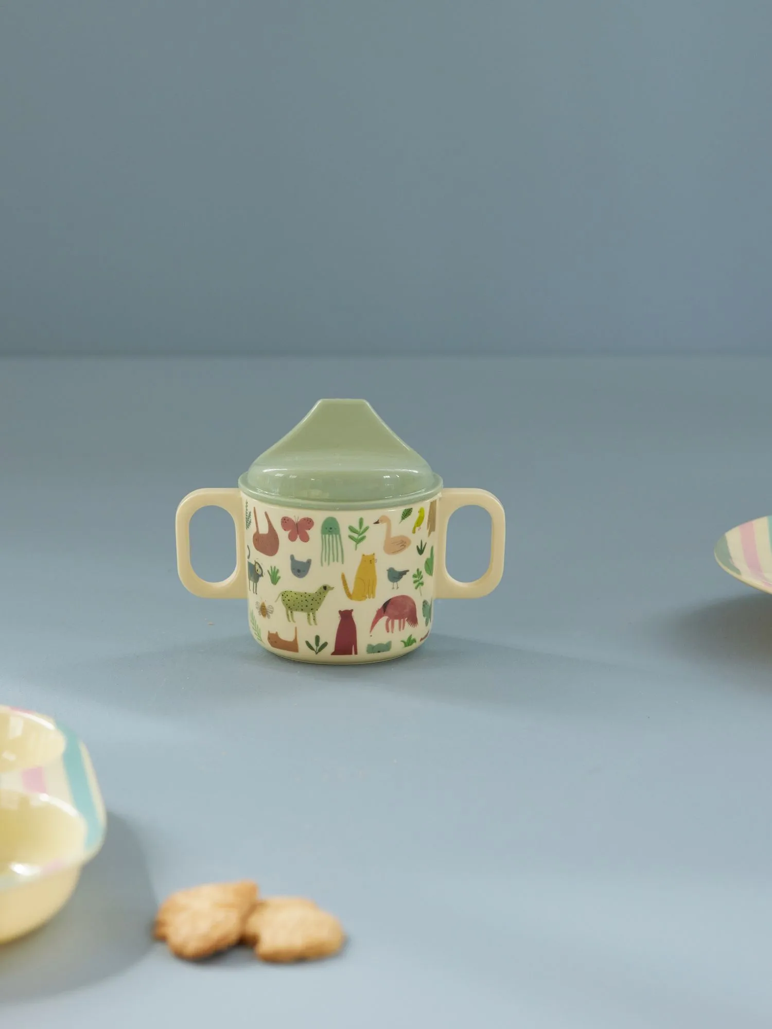 Rice children's mug with two handles 20 cl, Sweet Jungle Print-Cream RICE