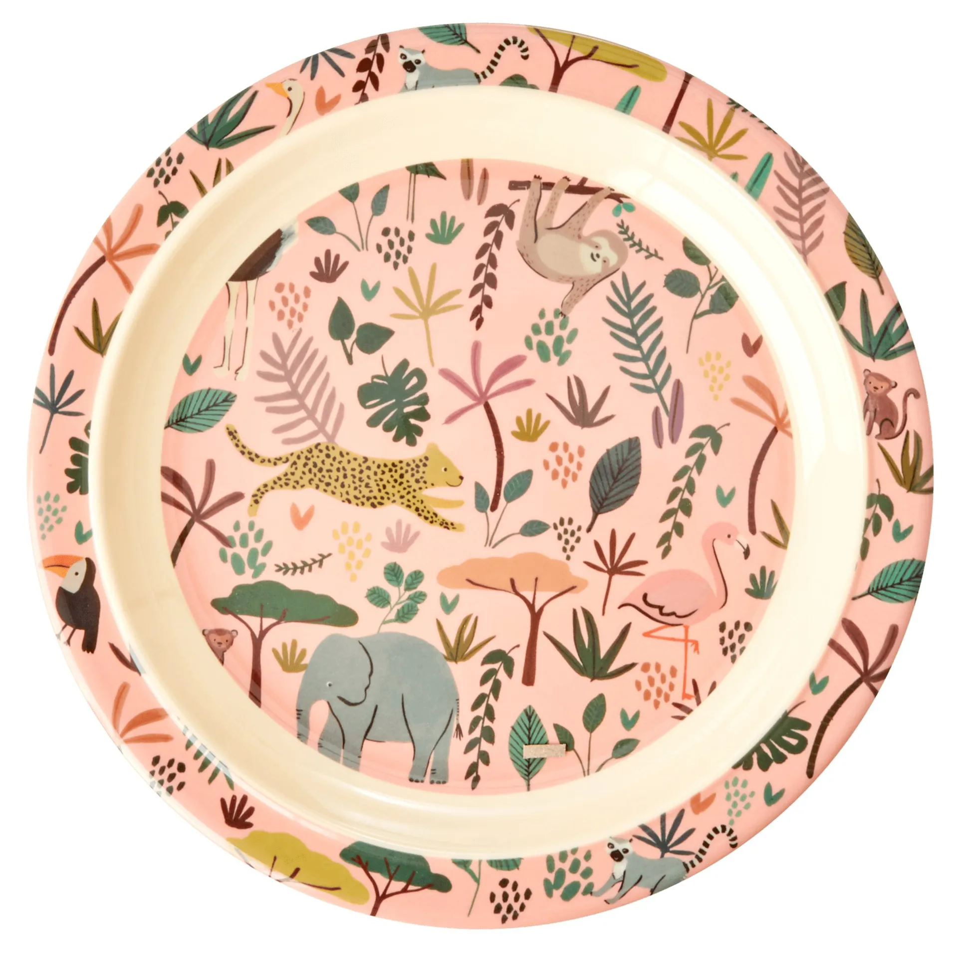 Rice children's plate Jungle animals, coral-multi RICE