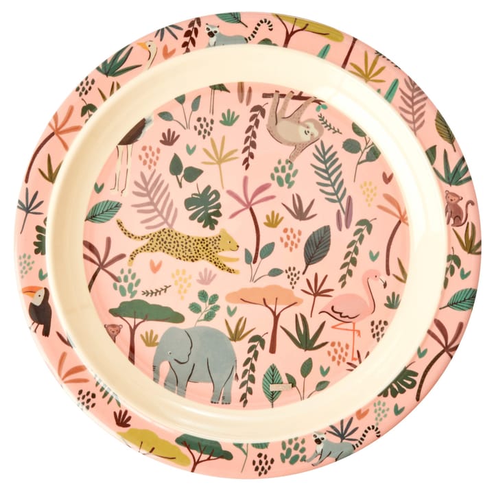 Rice children's plate Jungle animals, coral-multi RICE