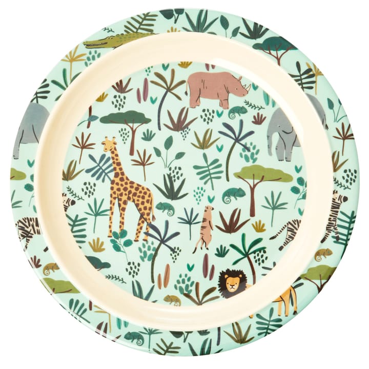 Rice children's plate Jungle animals, green-multi RICE