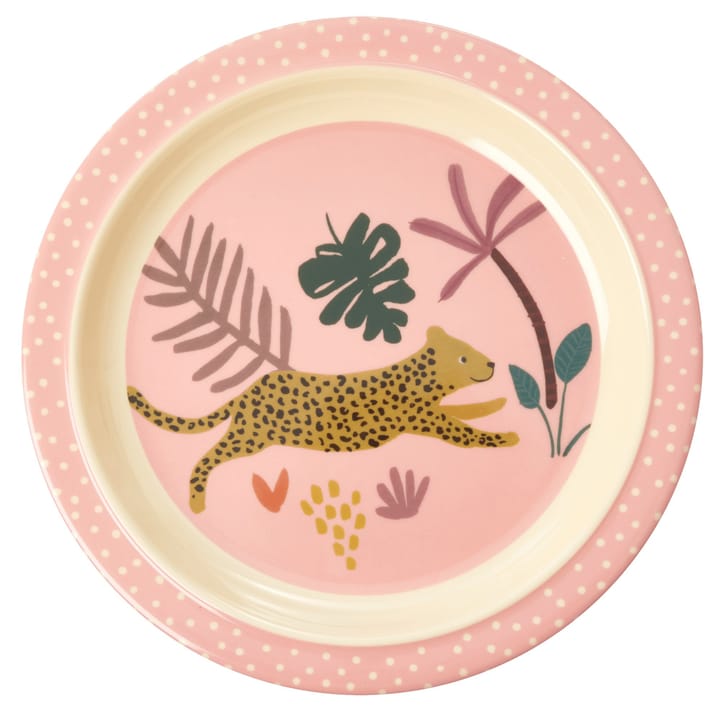 Rice children's plate Jungle animals, pink-multi RICE