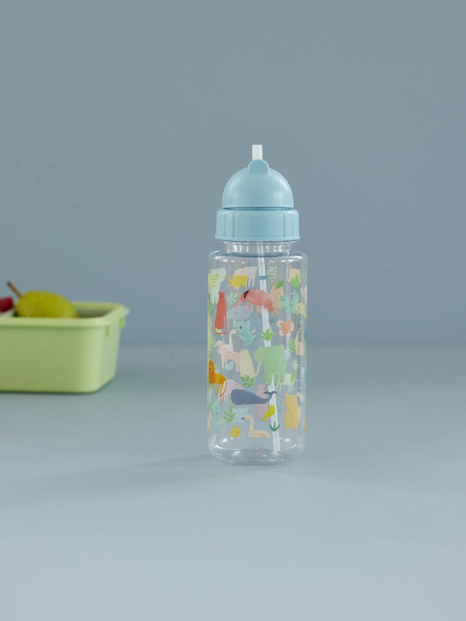 Rice children's water bottle 45 cl, Sweet Jungle Print-Soft blue RICE