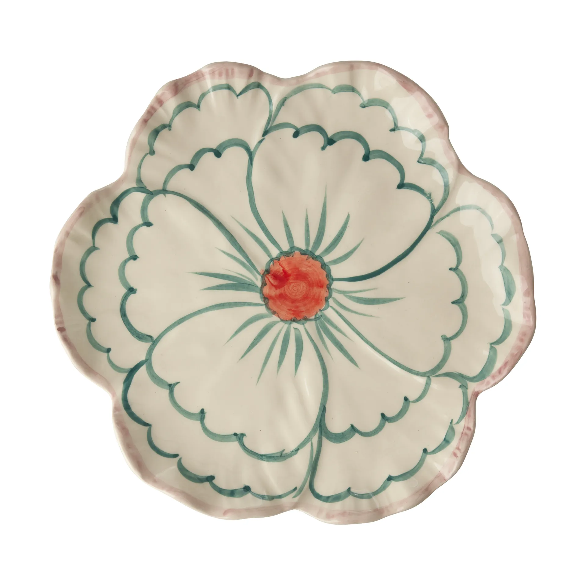 Rice Flower plate Ø19.5 cm, Pink border RICE