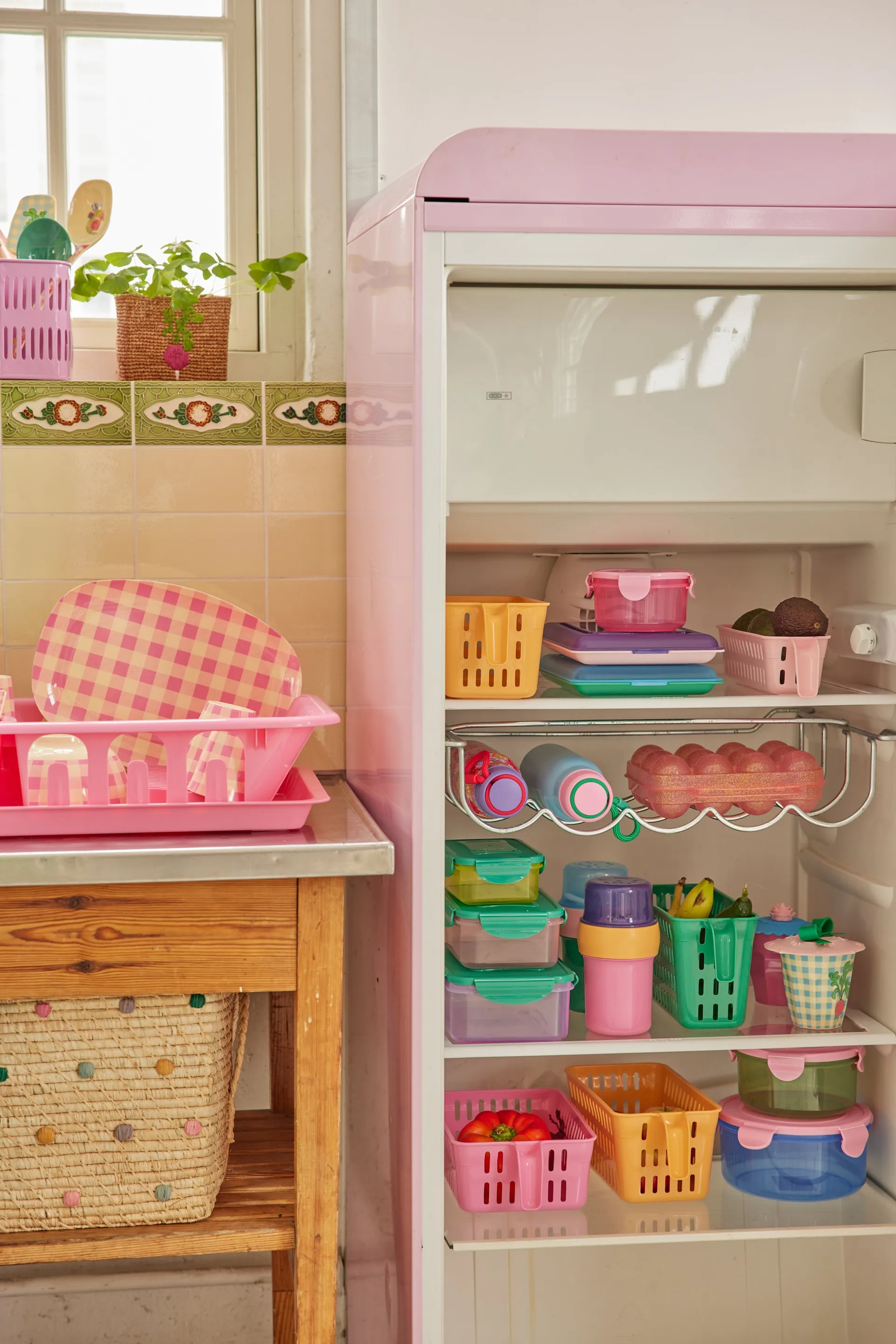 Rice food box 6.7x26.5 cm, Soft pink RICE