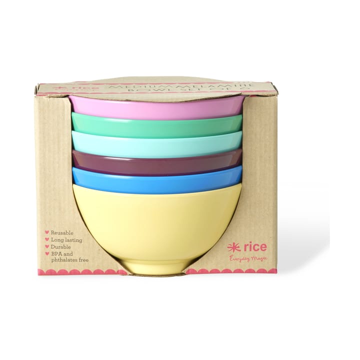 Rice melamine bowl medium 70 cl 6-pack - Show youre true colors - RICE