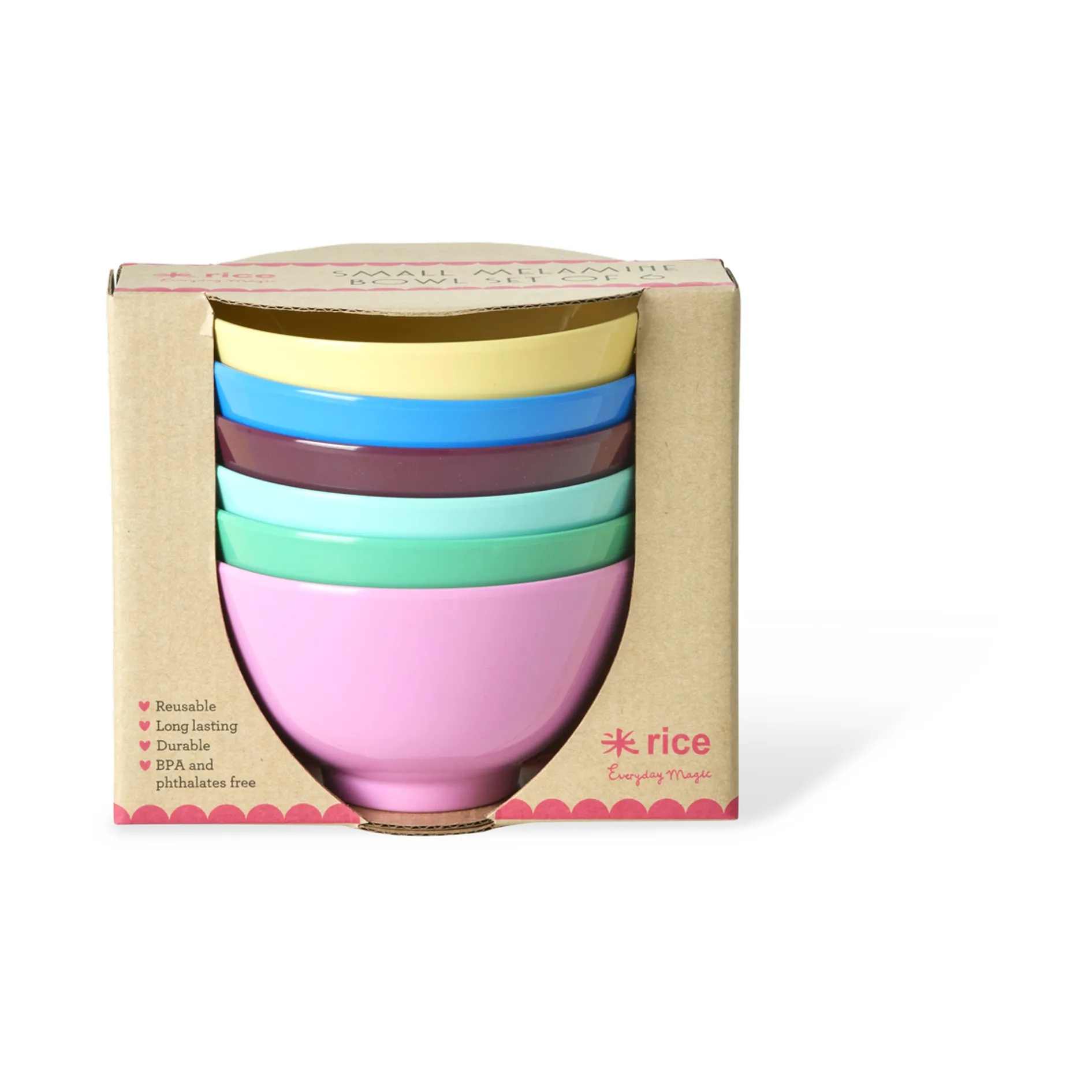 Rice melamine bowl small 30 cl 6-pack, Show your true colours. RICE