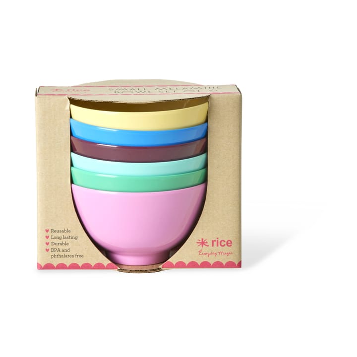Rice melamine bowl small 30 cl 6-pack - Show your true colours. - RICE