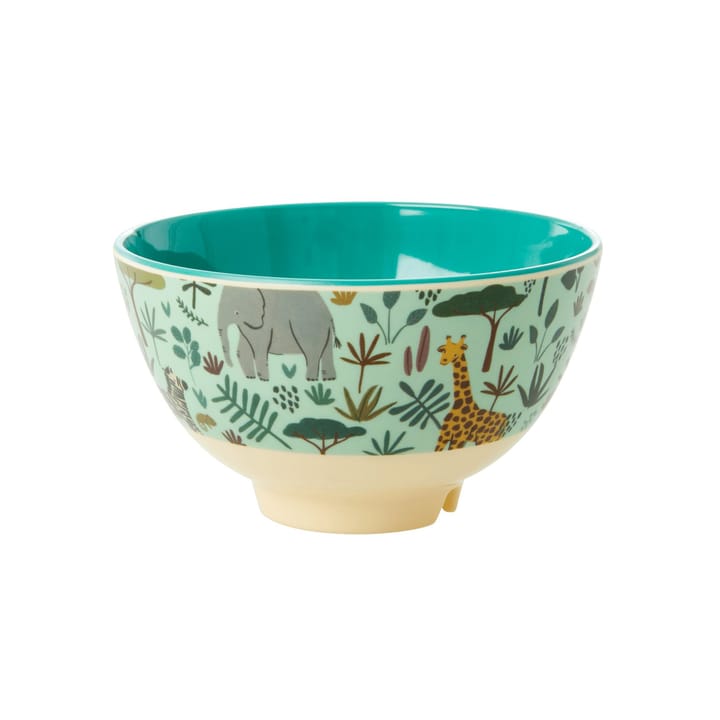 Rice melamine bowl small - green-jungle animals - RICE