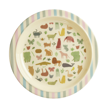 Rice melamine children's plate Ø22 cm - Sweet Jungle Print - RICE