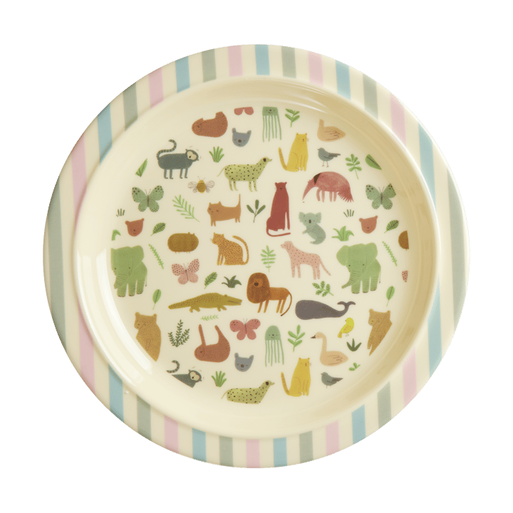 Rice melamine children's plate Ø22 cm - Sweet Jungle Print - RICE