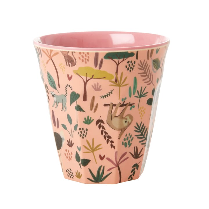 Rice melamine cup medium - coral-jungle animals - RICE