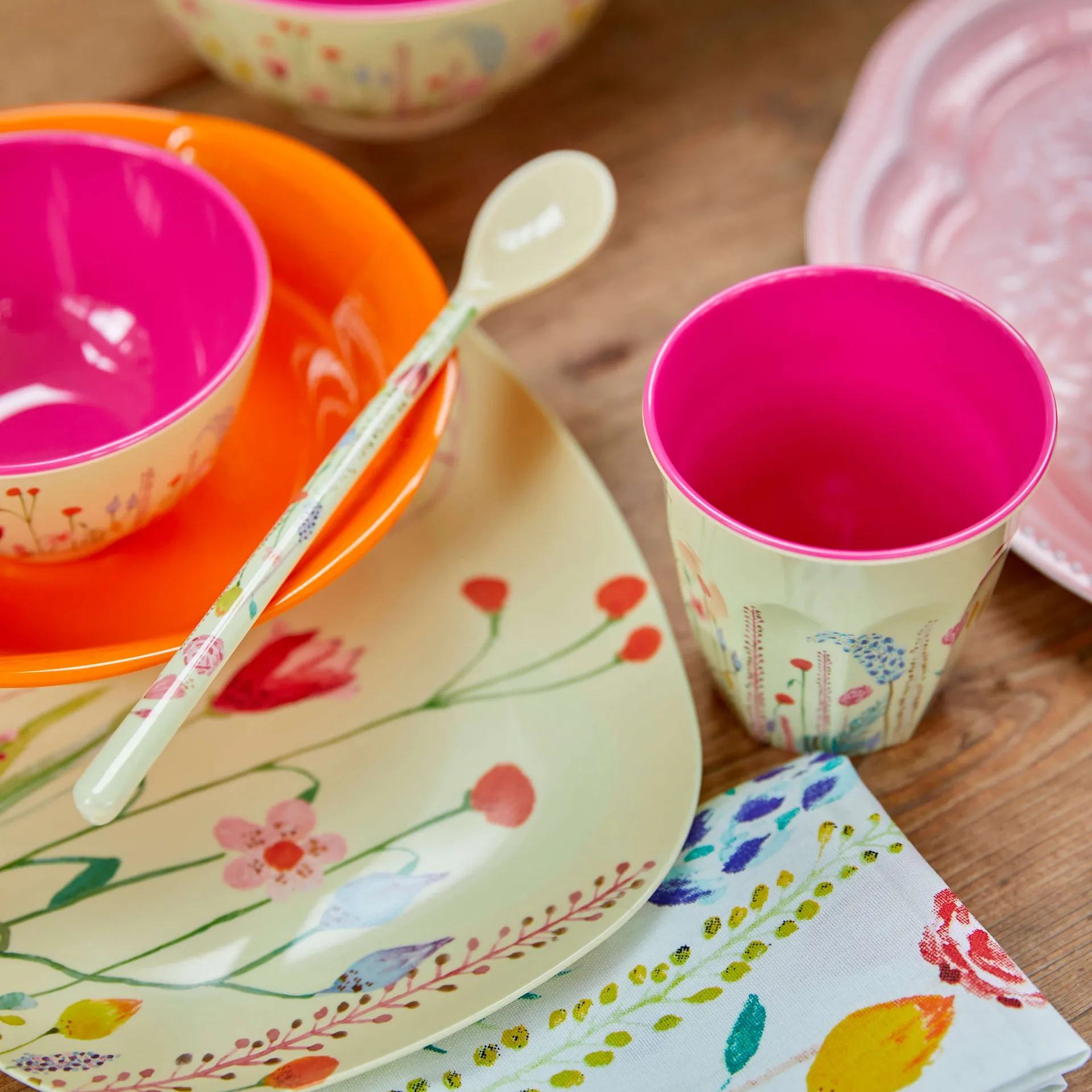 Rice melamine cup medium, Summer flowers RICE