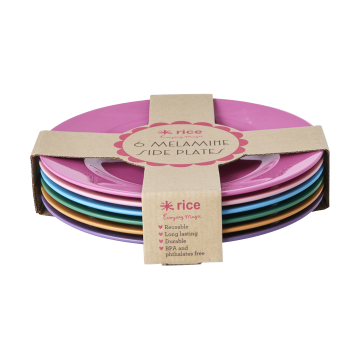 Rice melamine plate 20 cm 6-pack, Soft Pink RICE