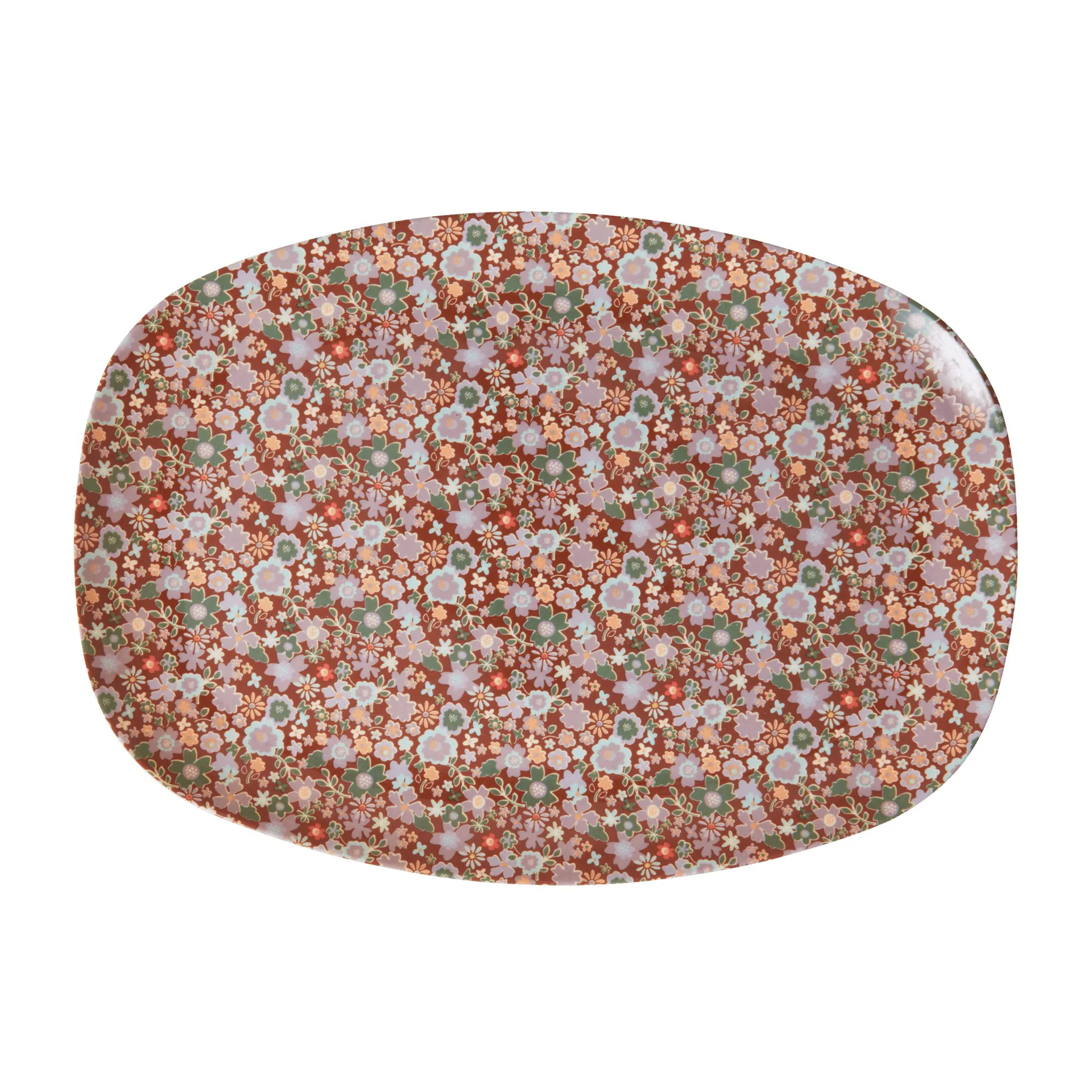 Rice melamine plate 22x30 cm, Fall flower RICE
