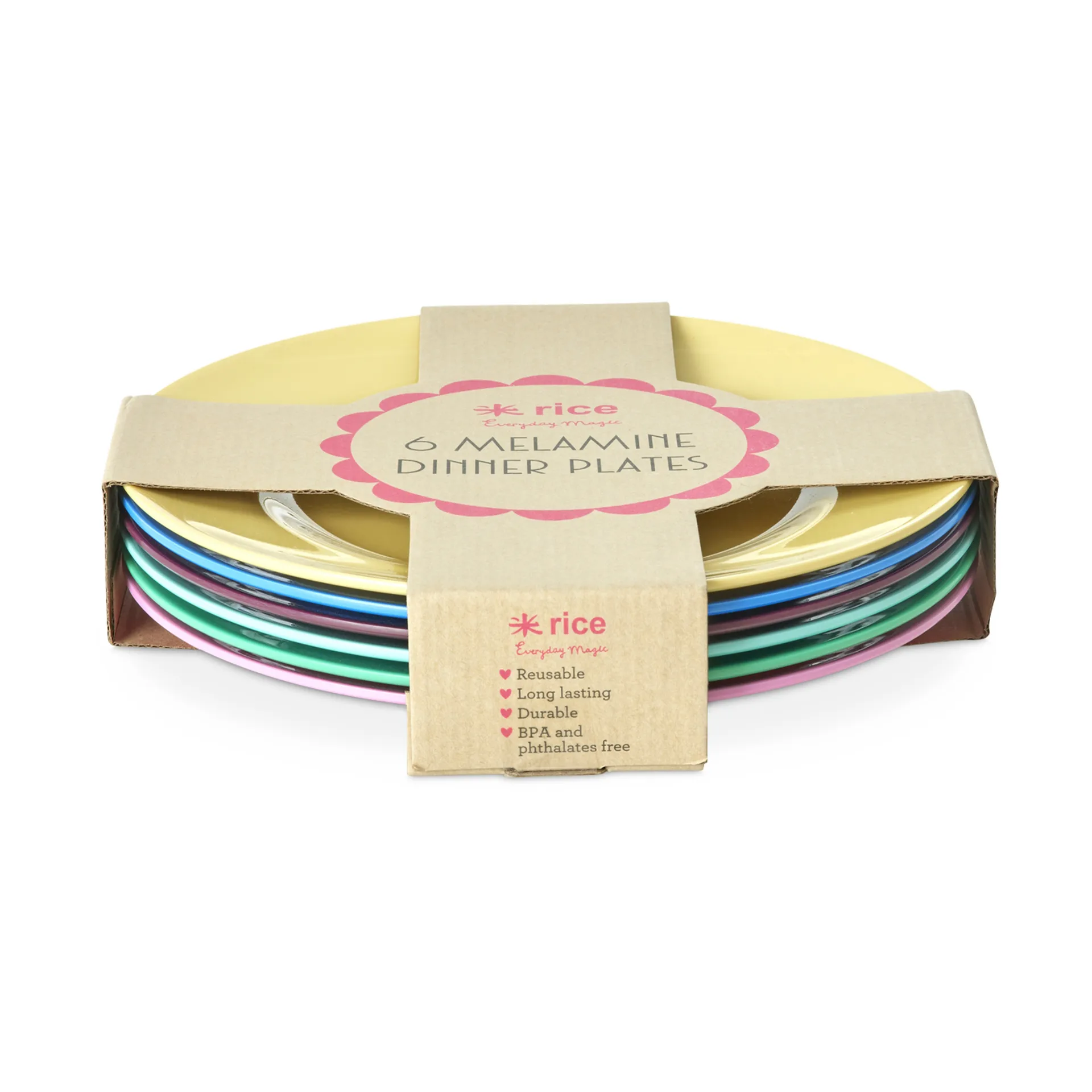 Rice melamine plate Ø26 cm 6-pack, Show your true colours. RICE