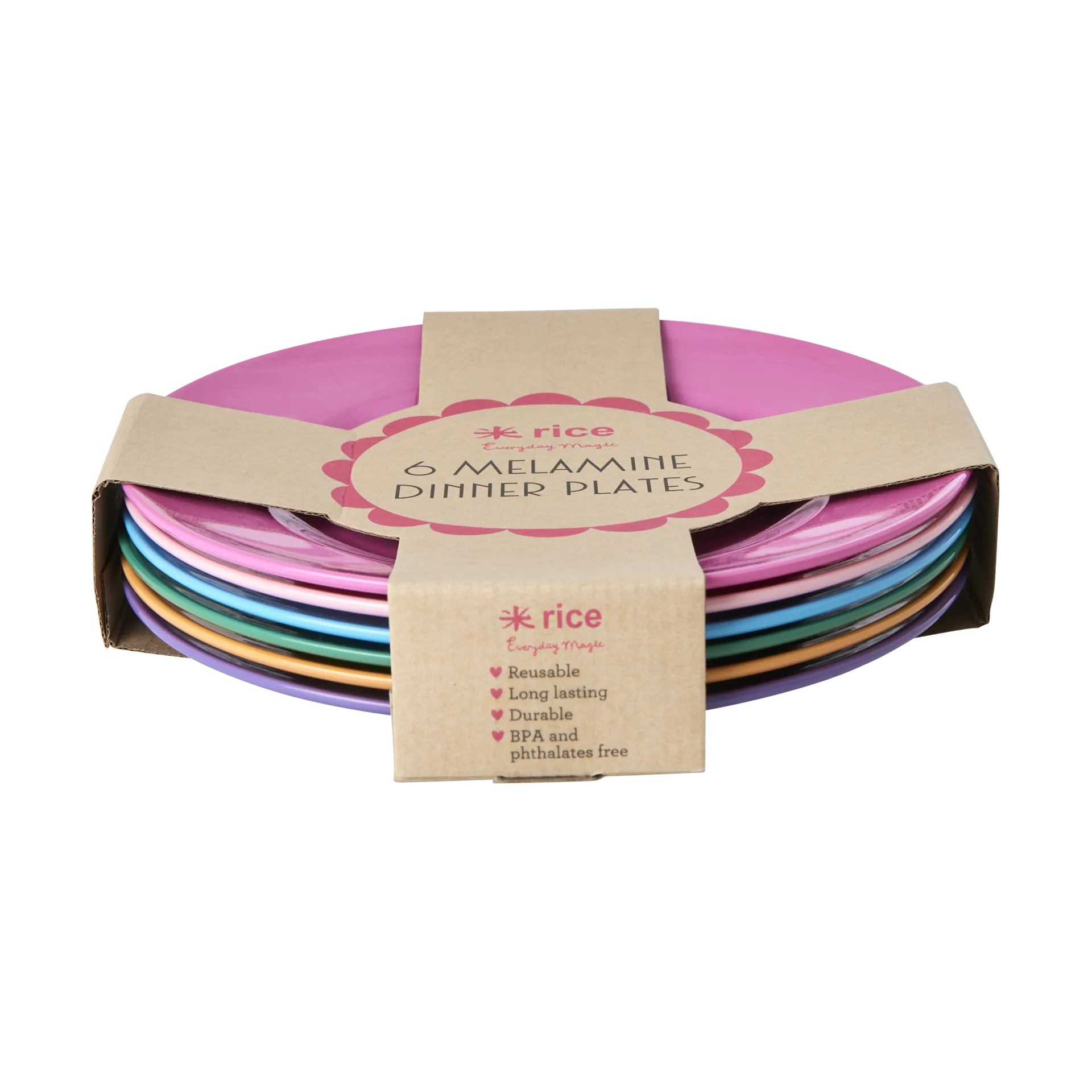 Rice melamine plate Ø26 cm 6 pieces, La Joie de Vivre RICE