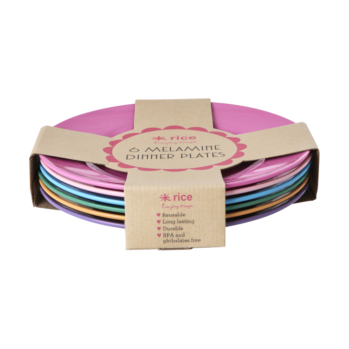 Rice melamine plate Ø26 cm 6 pieces, La Joie de Vivre RICE