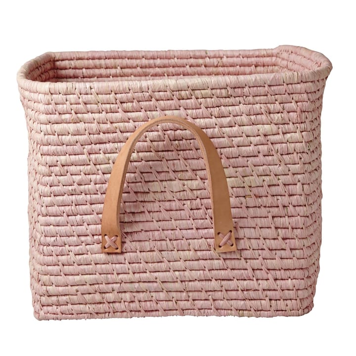 Rice raffia storage box, pink RICE